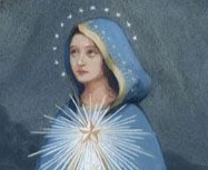 Hombre en un bote bajo la luna